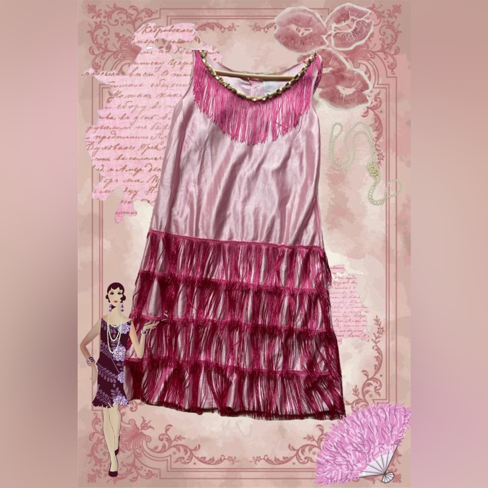 Elegant Pink Fringe Dress